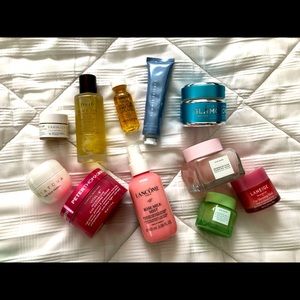 Variety of sample and full size beauty products